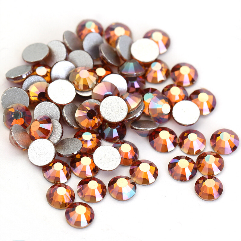 288 720 1440pcs Amber Glitter 3D Nail Art Rhinestones Flatback Crystals Gems