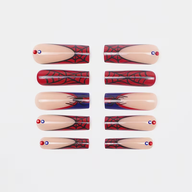 New Set of 2 Spider-Man Press on Nails