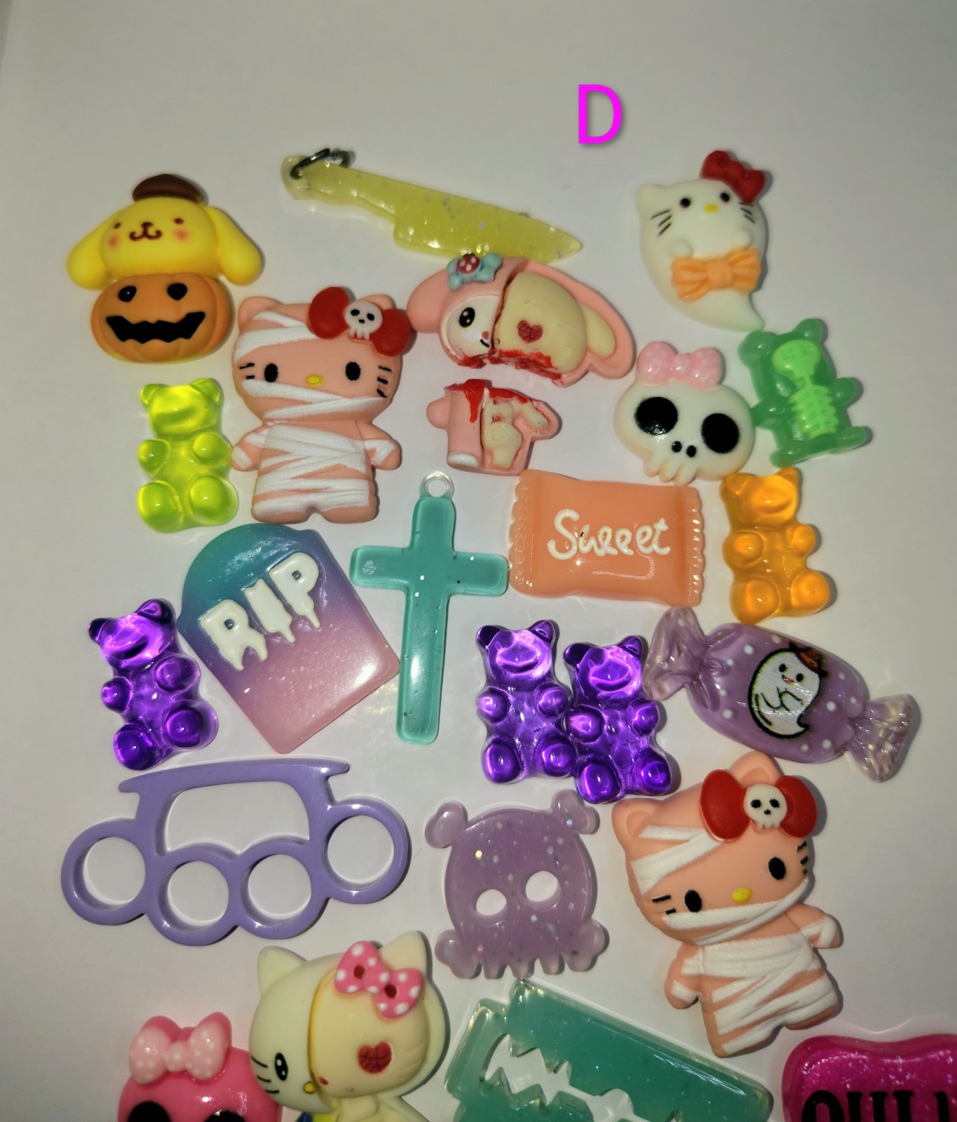 26 Resin Mixed Cartoon Kitty Flat back Halloween Theme DIY Nail Art Charms