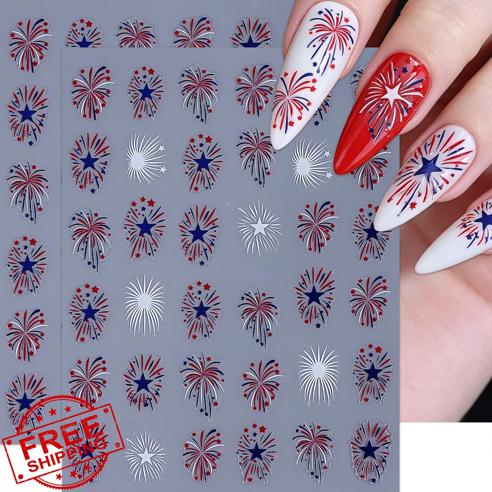 LRyssalia Style11 4th July Firework Nail Stickers