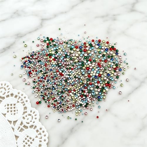12Girds/1050Pcs Colorful Rhinestones Nail Charms Flatback 3D Nail Nail Charms-5