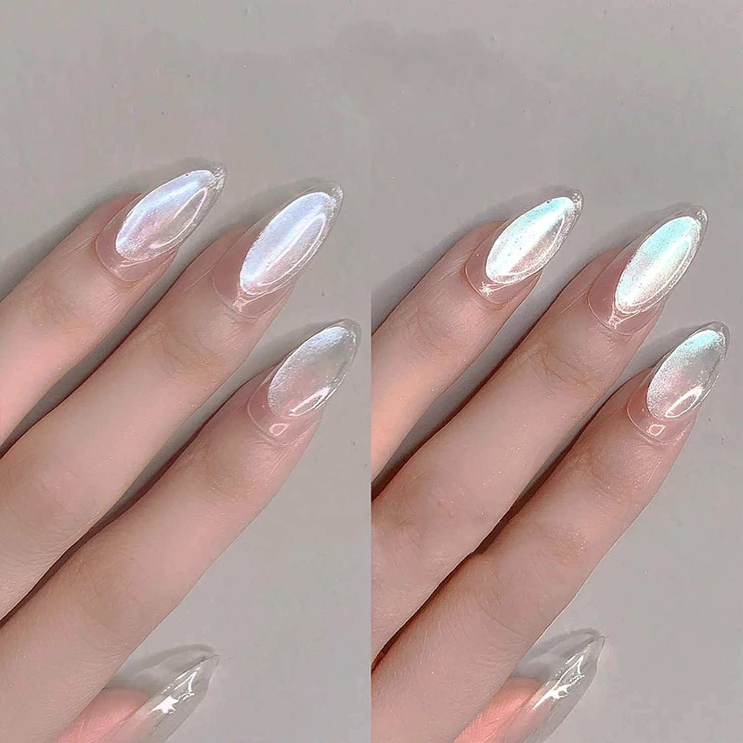 2 Boxes Pearl Ice Mermaid Nail Glitter Powder Aurora Chameleon Powder Multi C…