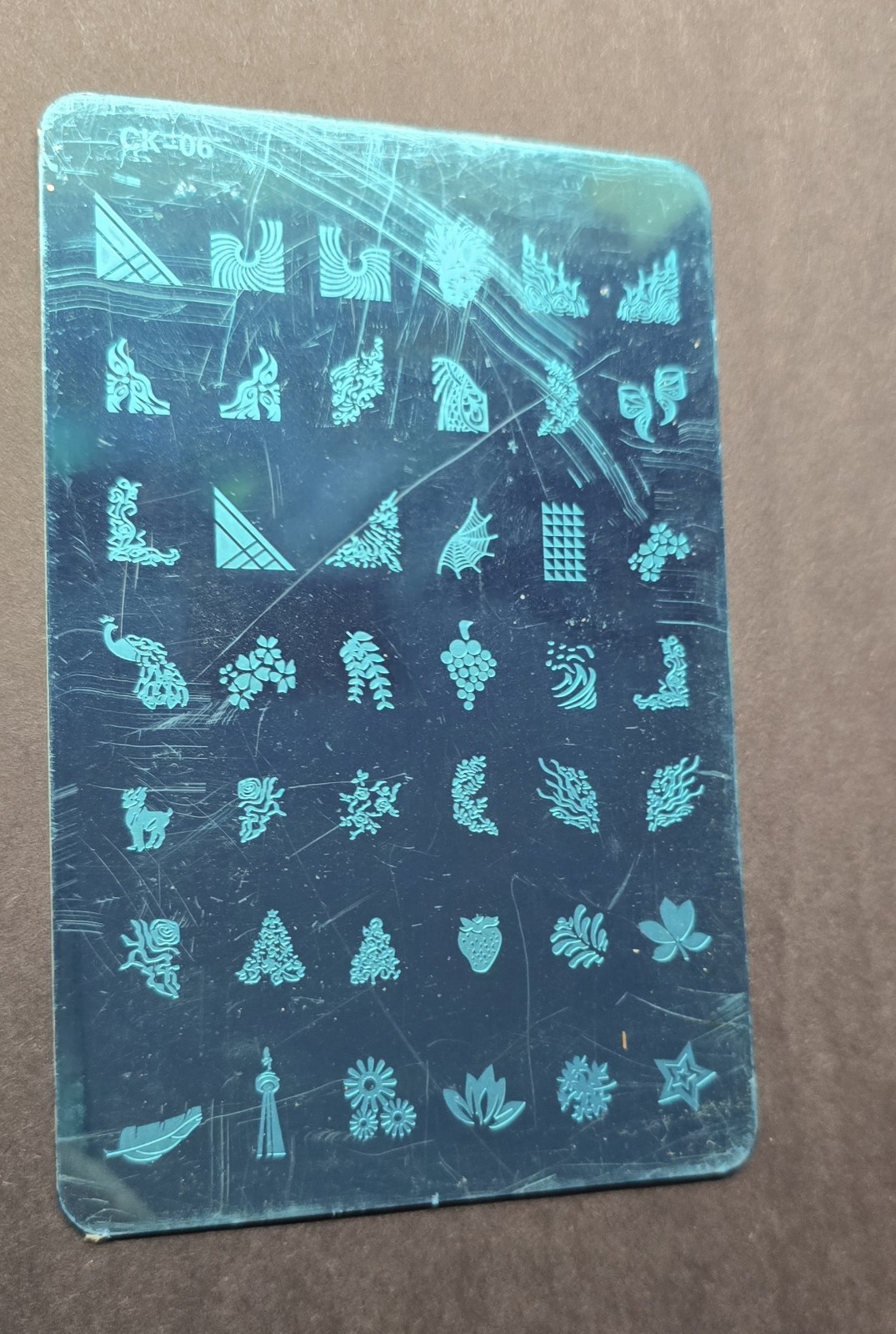 Nail Art Stamp Plates LOT of 4 Ck02 Ck-03 Ck05 Ck-06 Swirl Fruit Leaf French Tip