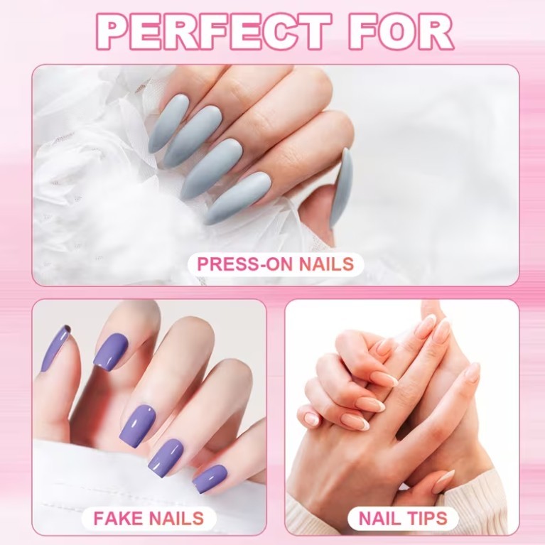 Nail Bond Glue 3-Pack Super Strong Brush On Glue For Press-On Tips Acrylic Nails