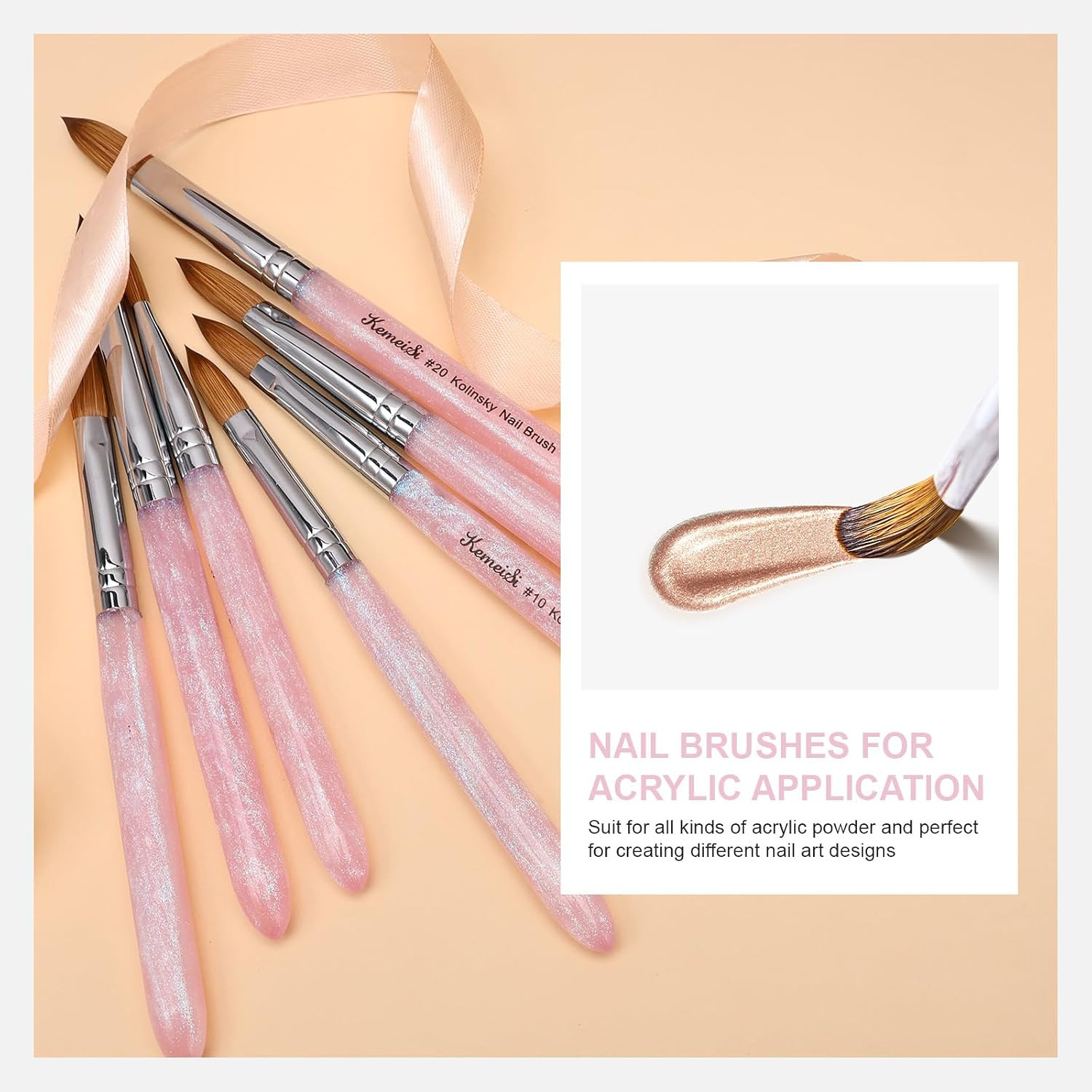 Size #18 Kolinsky Acrylic Nail Brush – 100% Pure Nail Art Tool