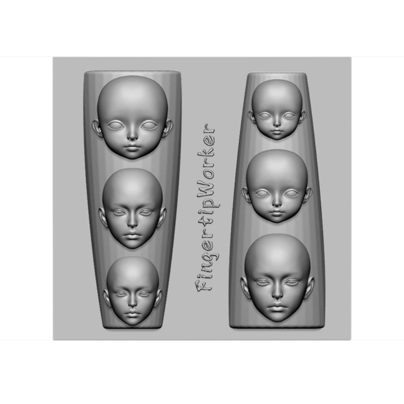 Flexible Nail Stamping Mold Doll Face Manicure Mould for Nail Art Enthusiasts