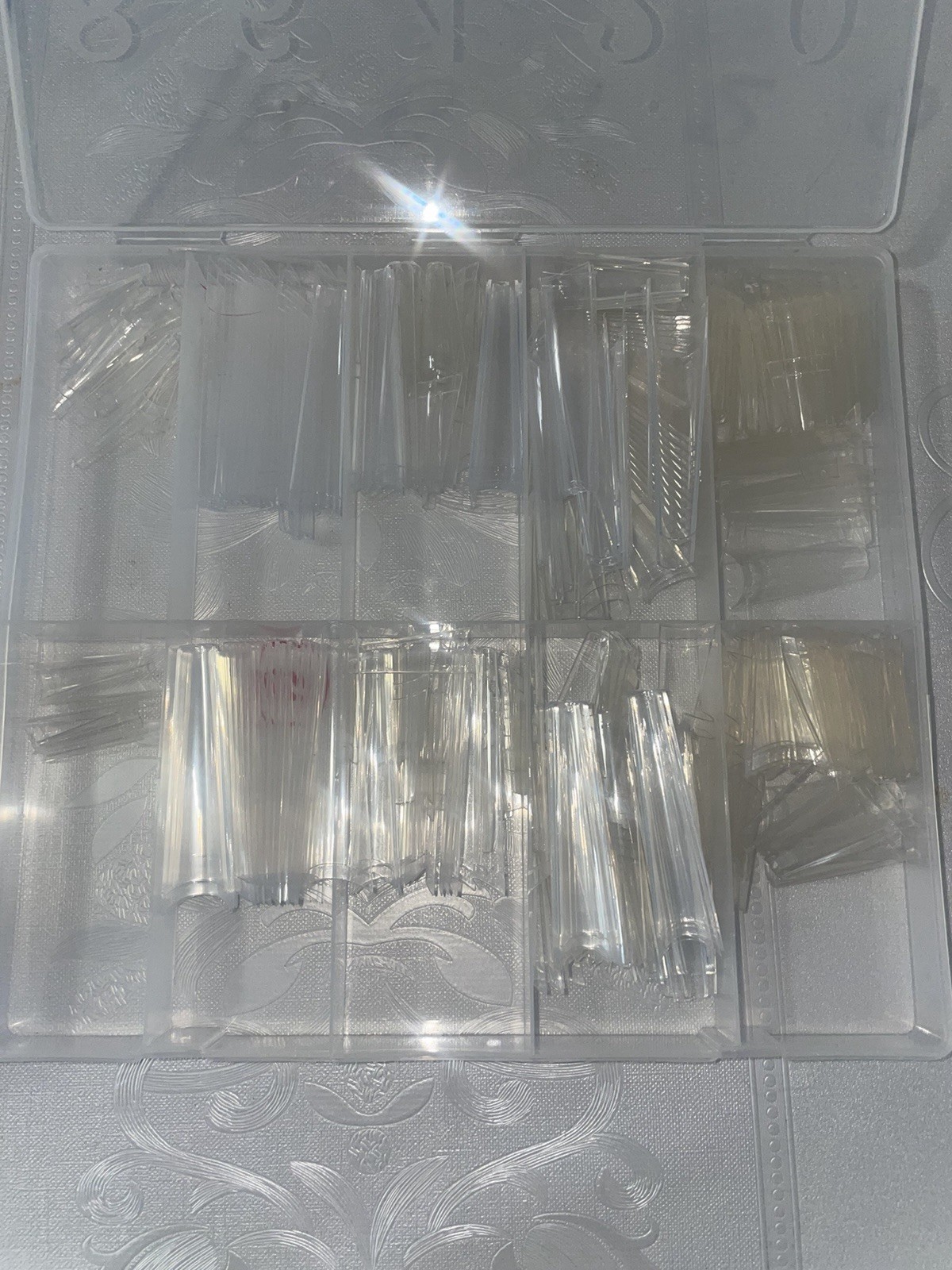 Crystal Clear Nail Tips Clear Long Square Full Cover Plastic with Box for Art