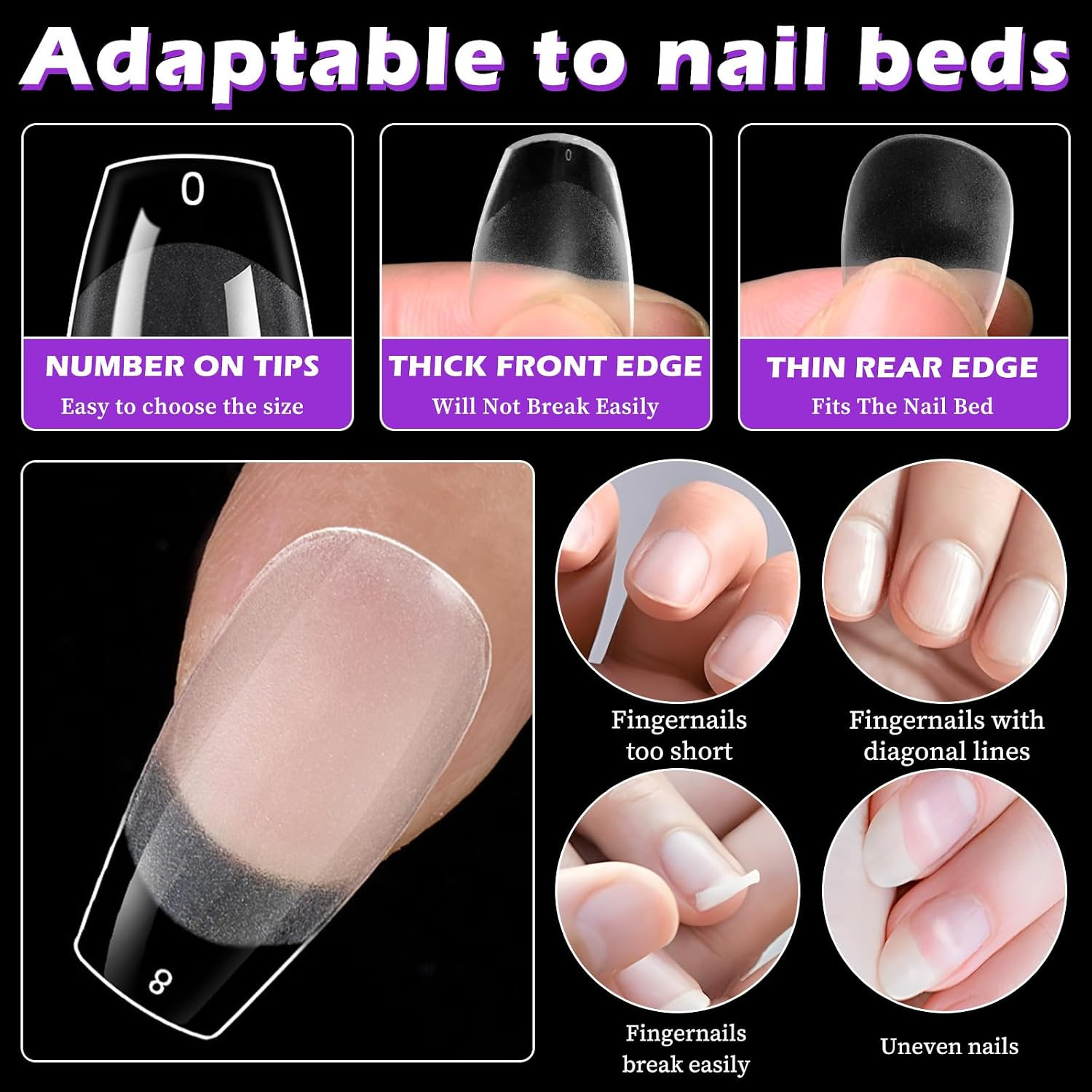 360Pc Short Coffin Nail Tips Clear Fake Nails, Coffin Gel Nail Tips Full Cover A