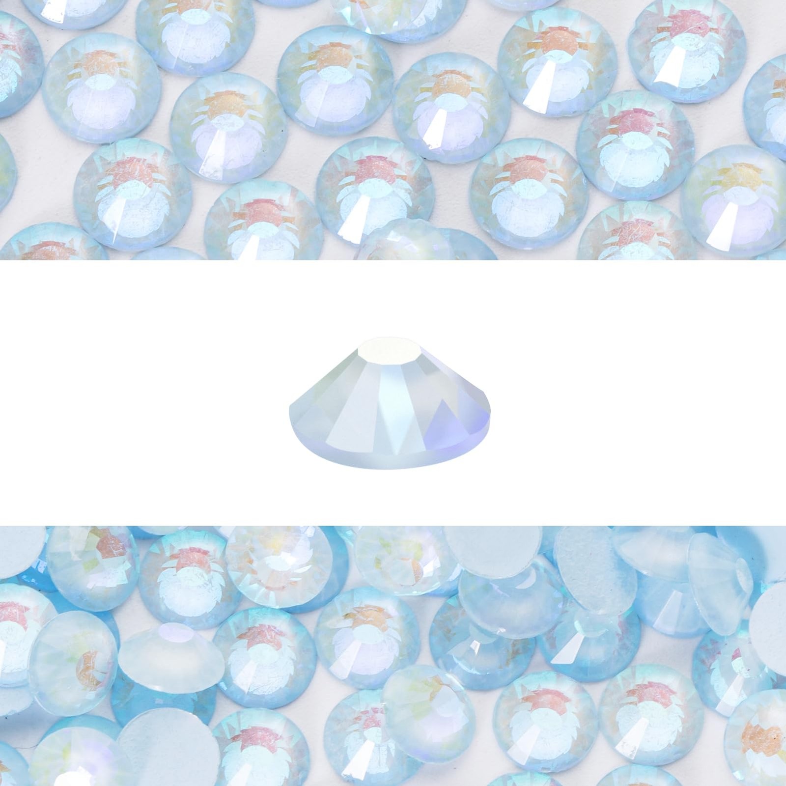 3000 Pieces Flatback Rhinestones Glass Round Gems F-Lt.Blue Crystals for Nail…