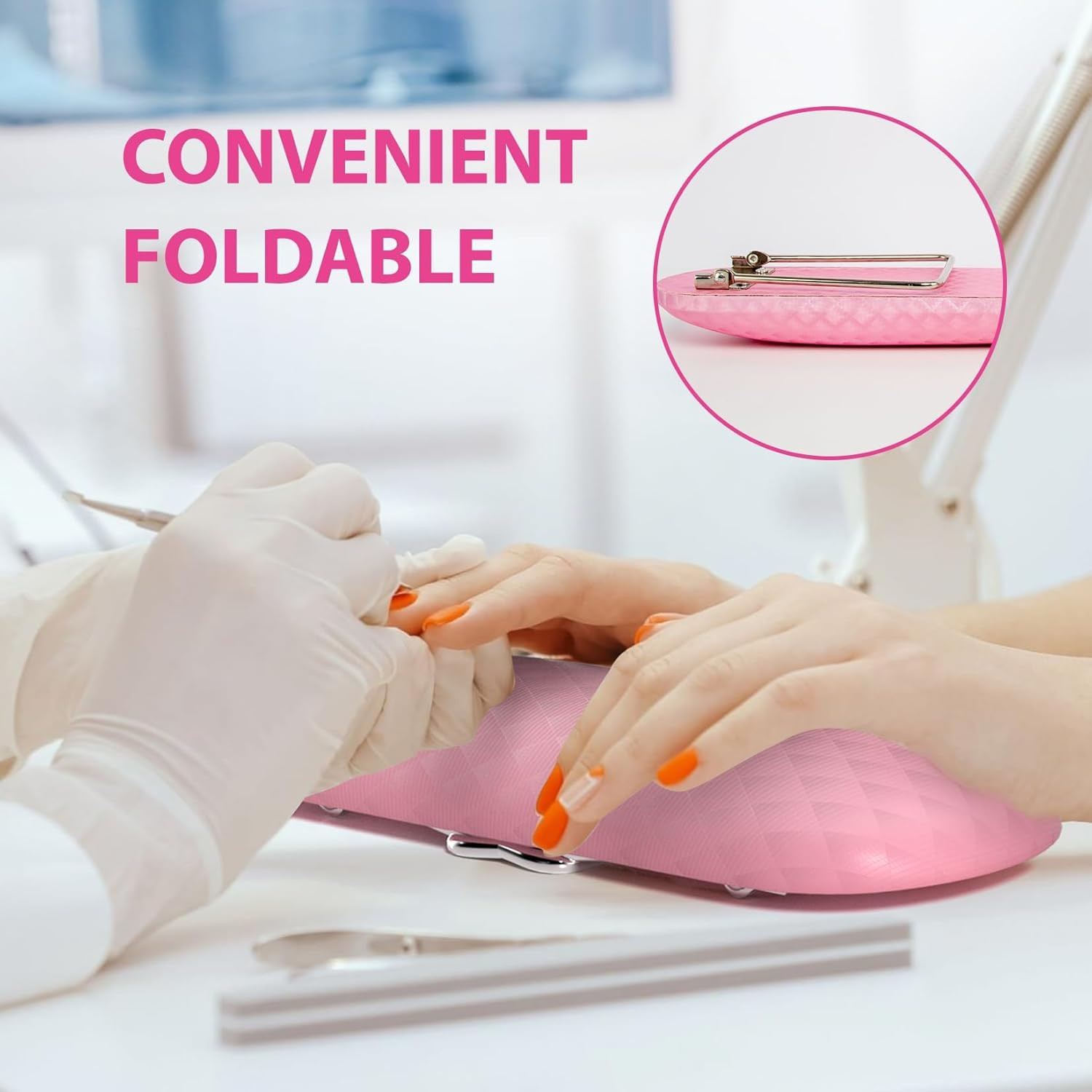 Nail Arm Rest, Microfiber Leather Manicure Hand Pillow Professional Nail Rest Cu