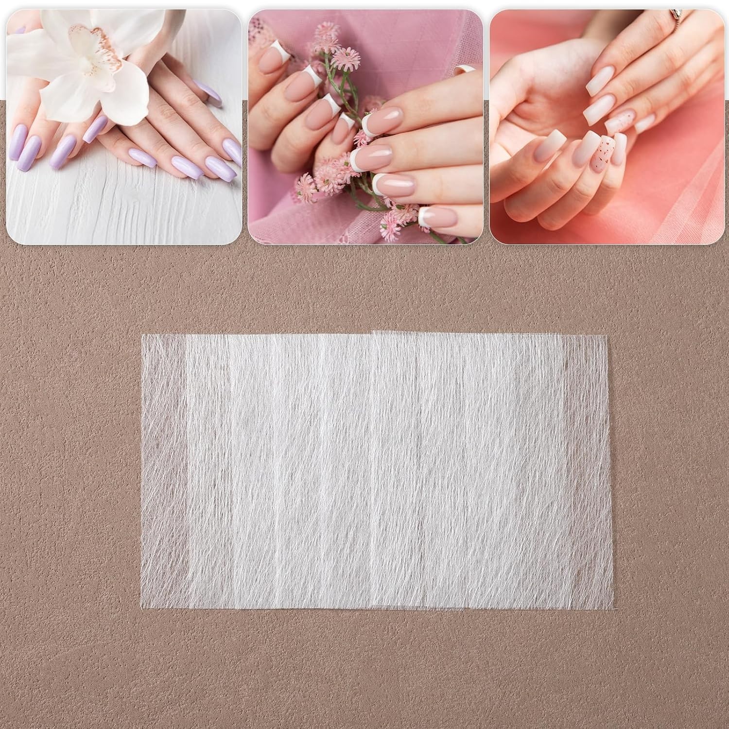 100 Pcs Silk Nail Extension Wrap Fiberglass Nail Wrap for Splits Breaks Repair