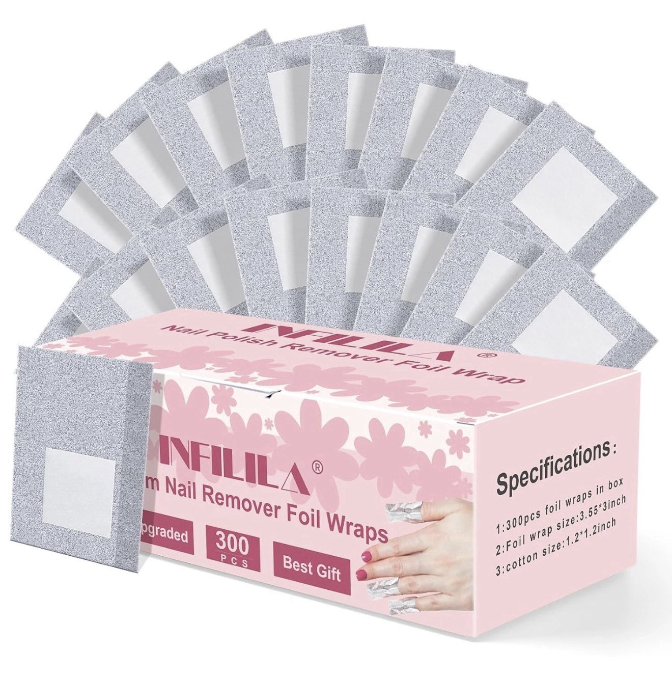 Nail Foil – 300PCS Foil Nail Wraps Gel Nail Polish Remover Foil Wraps for Nails,