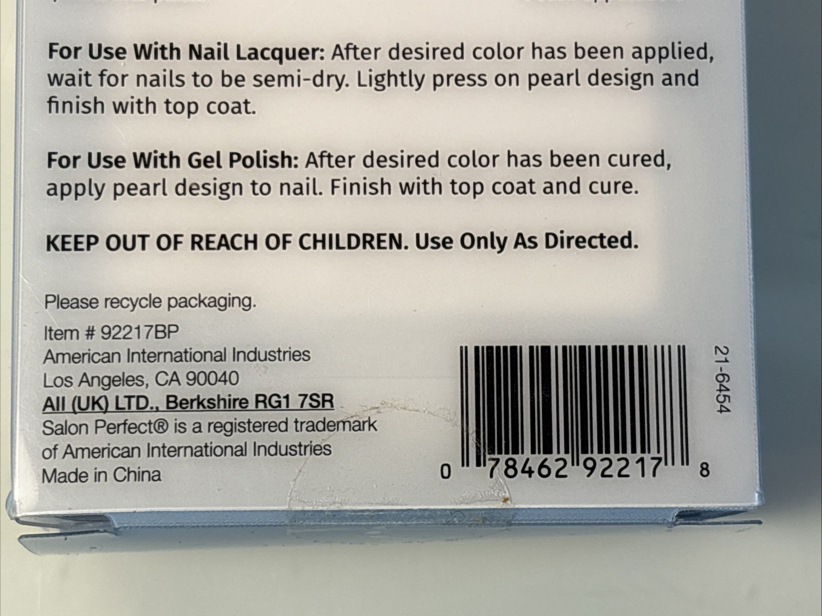 Salon Perfect Pearl Stamping Kit Blue White Sparkle Nail Art Tool set of 2