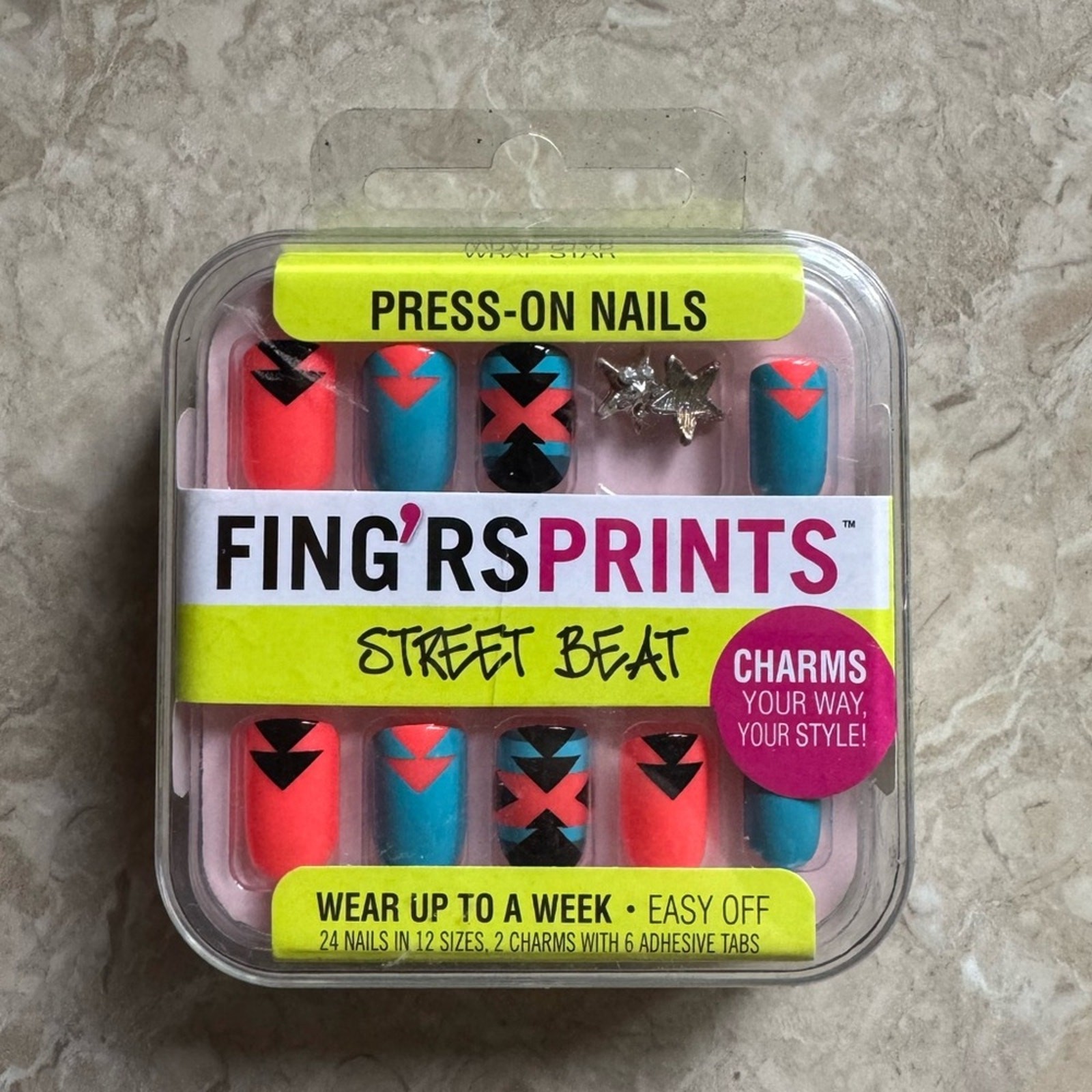 Fing’r Nails Fing’rprints Street Beat Press On Multicolor Tribal Nails New