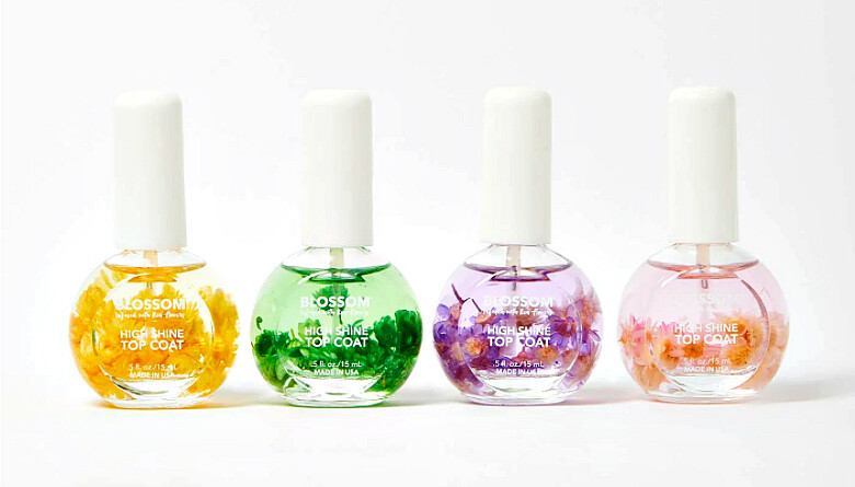 Blossom – HIGH SHINE Top Coat With Flowers Moisturizes & Protects Nails 0.5oz