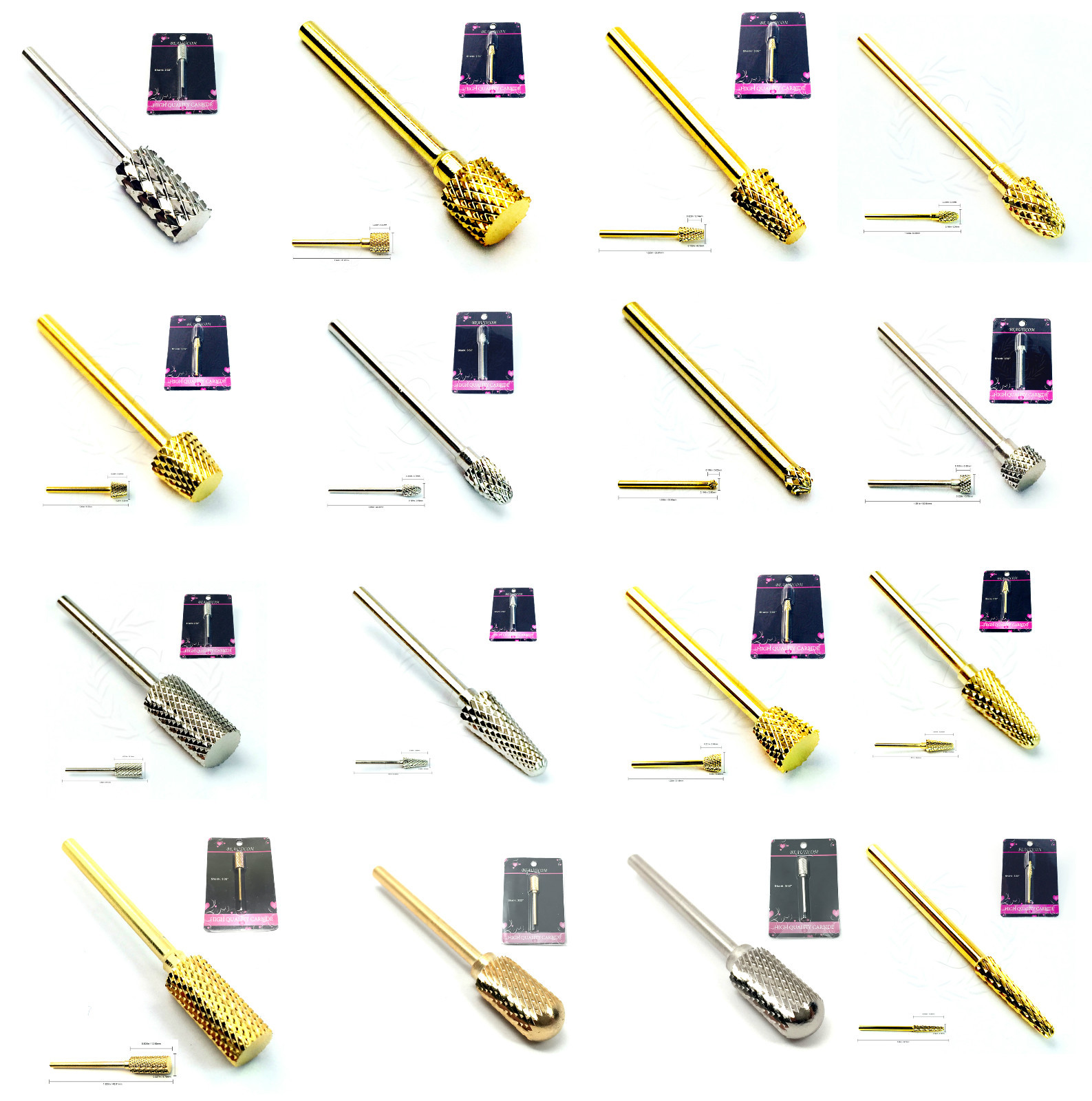 High Quality Nail Machine Drill Bits – Carbide 2-Way 3/32″ Fine Coarse Medium