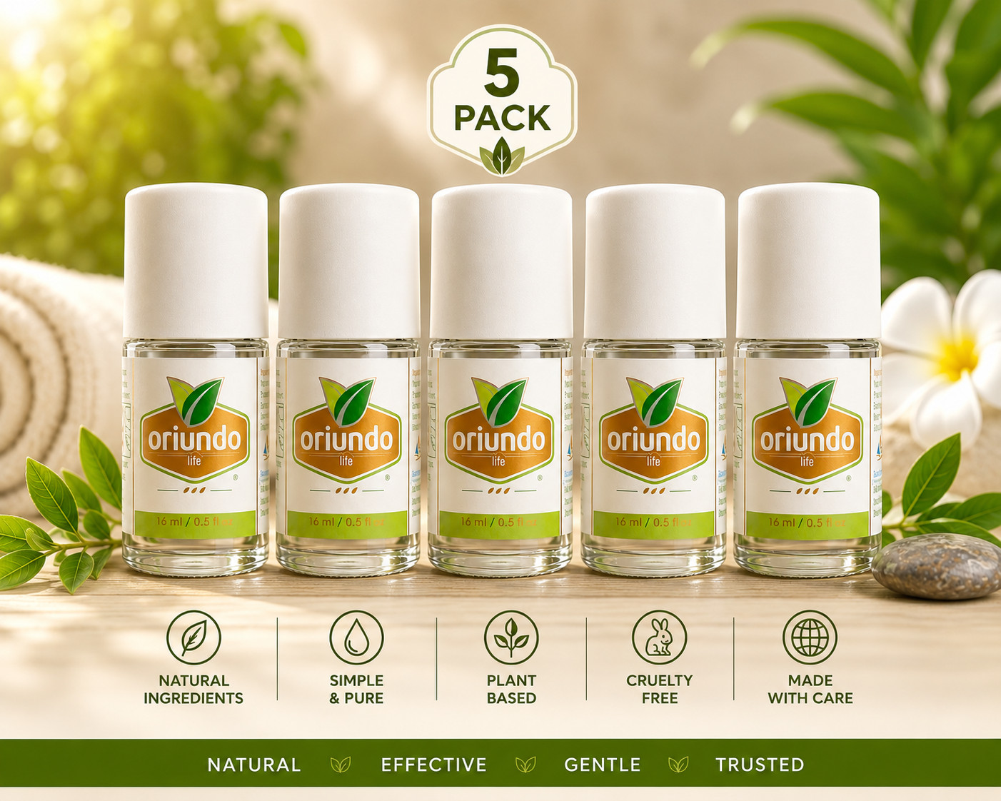 ORIUNDO Natural Life / Nail Fungus Away (Quita Hongos para Uñas) 0.5 Oz (5 Pack)