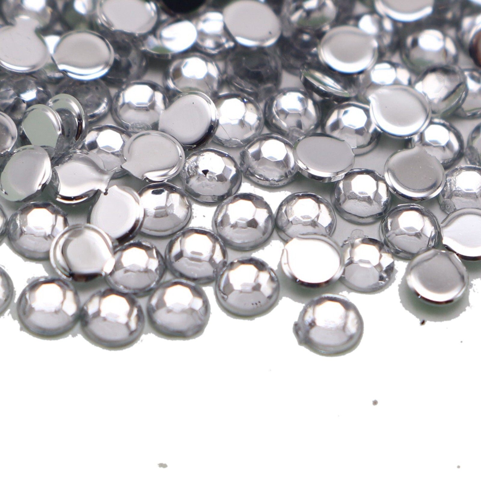 2000 Clear Acrylic Faceted Round Flatbacks Rhinestone Gems 3mm 12ss Nail Art