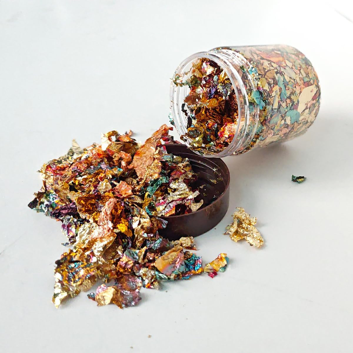 Gilding Flakes Leaf Flakes Gilding Variegated Gold Foils for Art Supplies,Resin,
