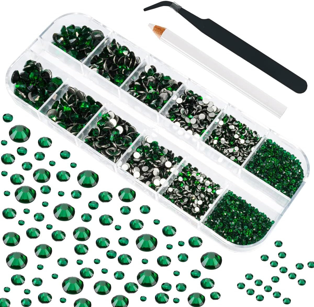 2550Pcs Crystal AB Nail Art Flatback Rhinestones Charms for Face Makeup, White A