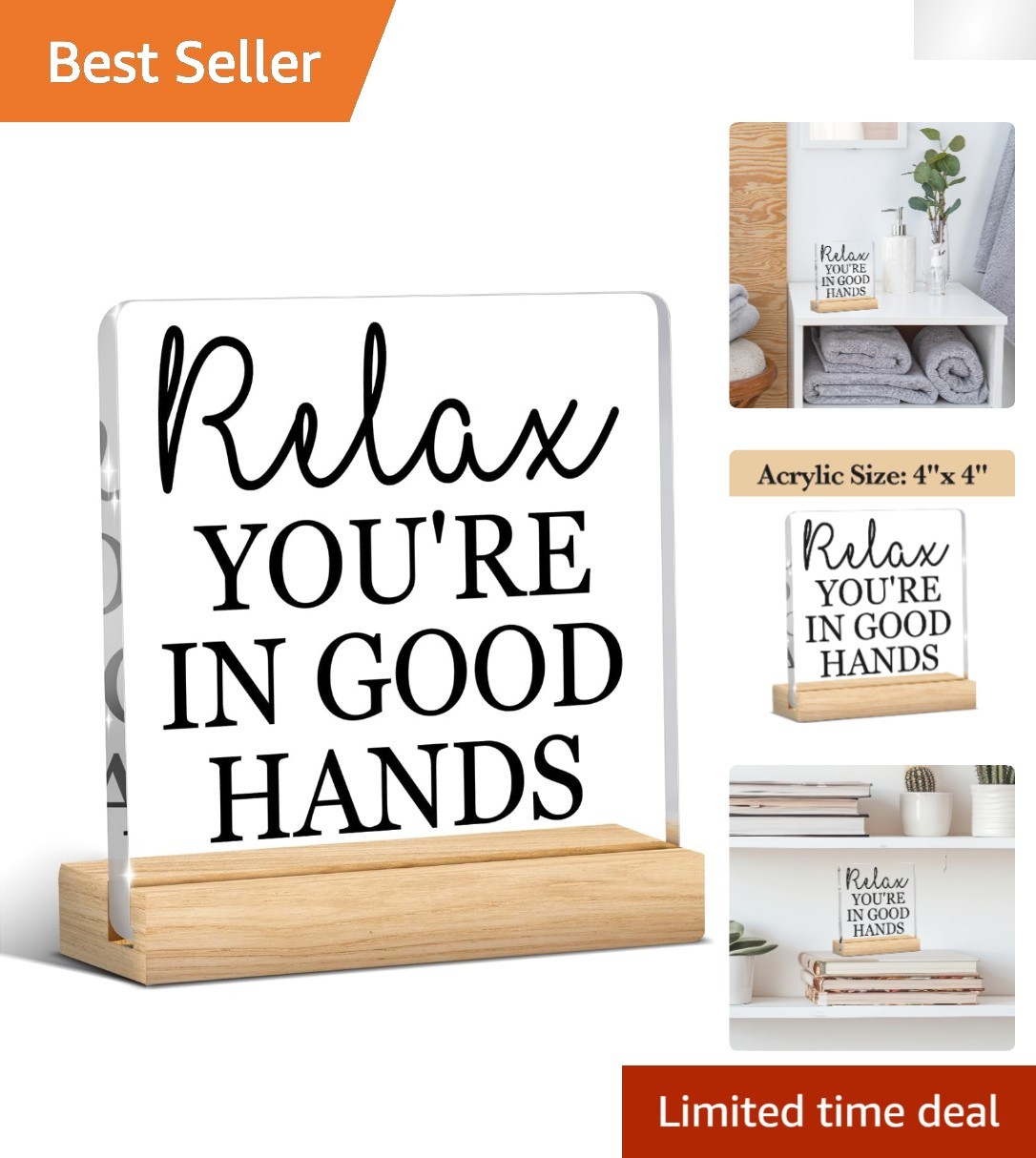 Unique 4×4 Acrylic Inspirational Decor for Home & Salon – Positive Energy Gift