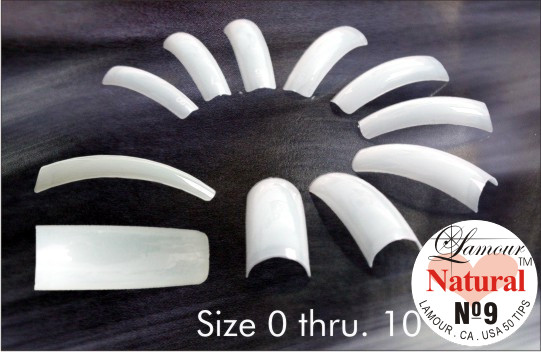 Lamour Natural Artificial Nail Tips 250pcs – Choose Size 0-10