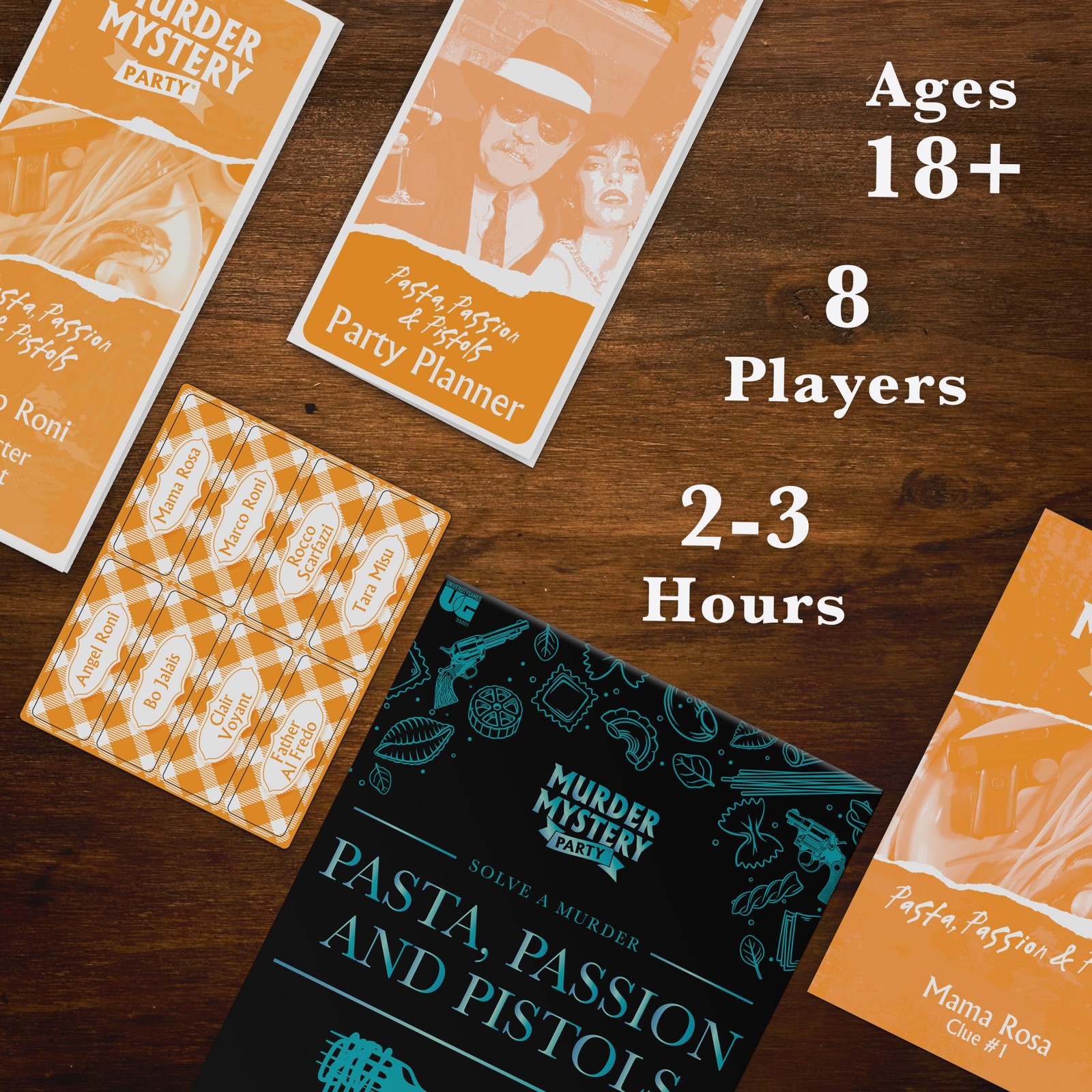Murder Mystery Party, Pasta, Passion & Pistols – Host Your Own 1 Pack, Multi