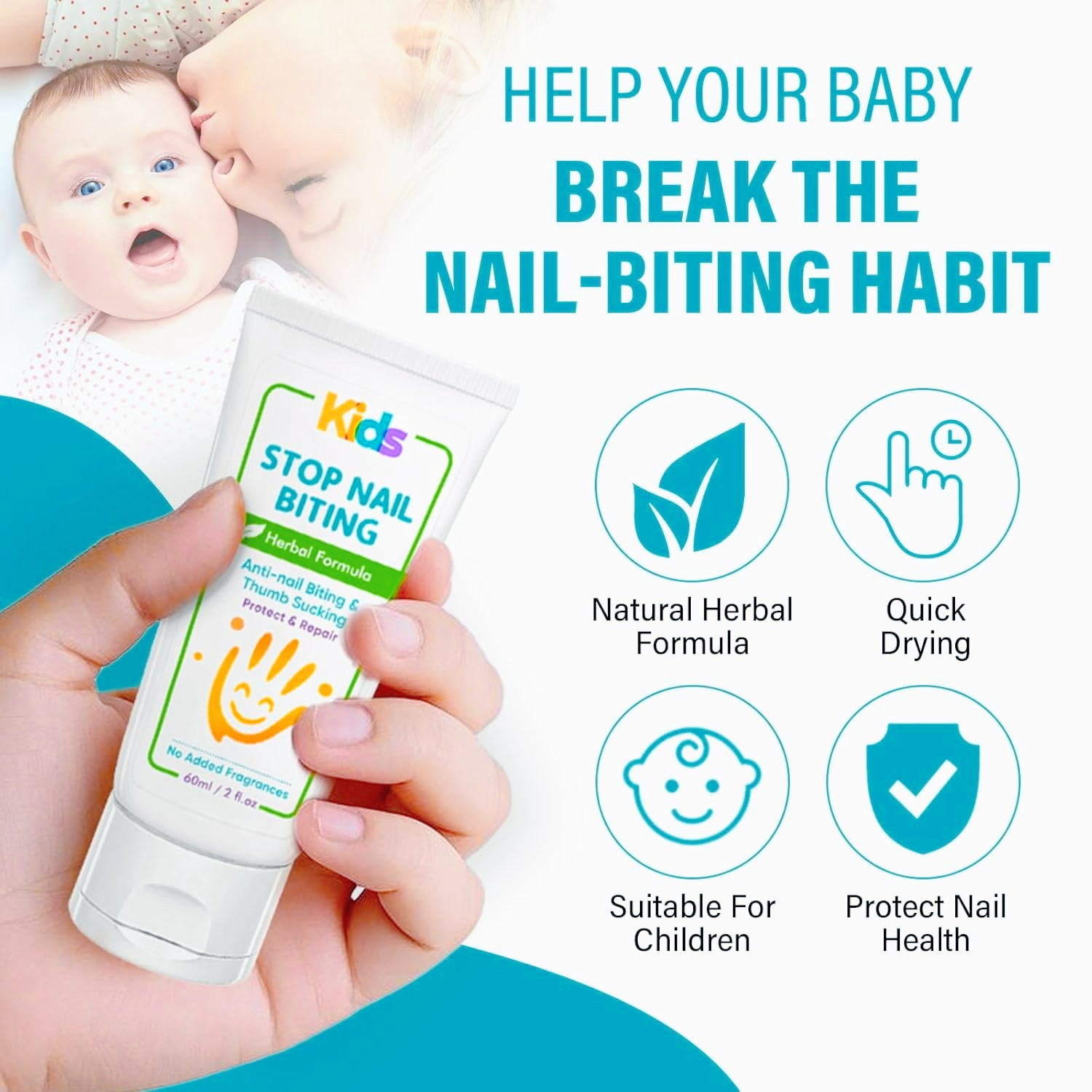 No Bite Nail Polish for Kids Adults Bitter Solution Thumb Sucking
