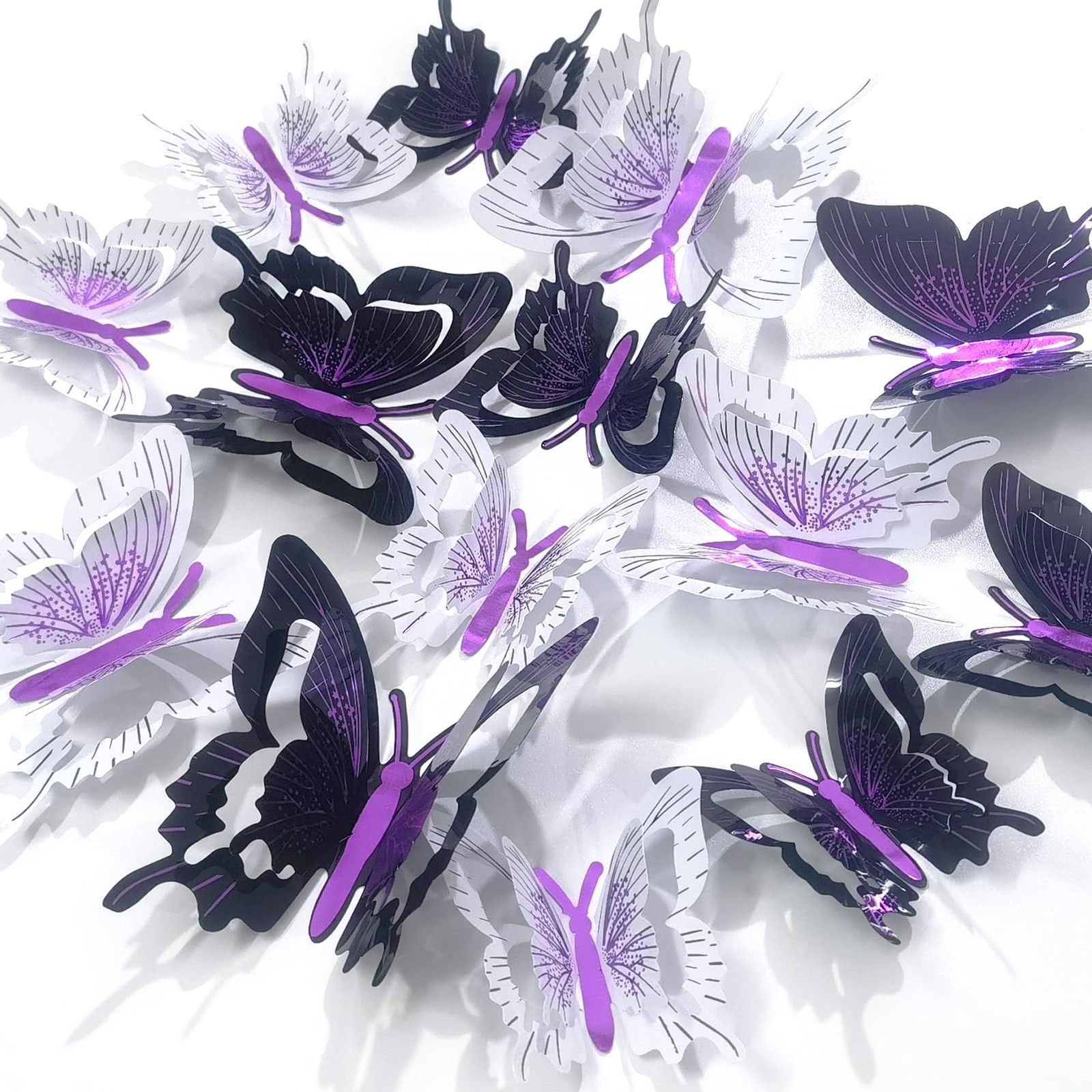Ewong 3D Butterfly Wall Decoration, 48 Pcs PVC Butterfly Wall Decals Removabl…