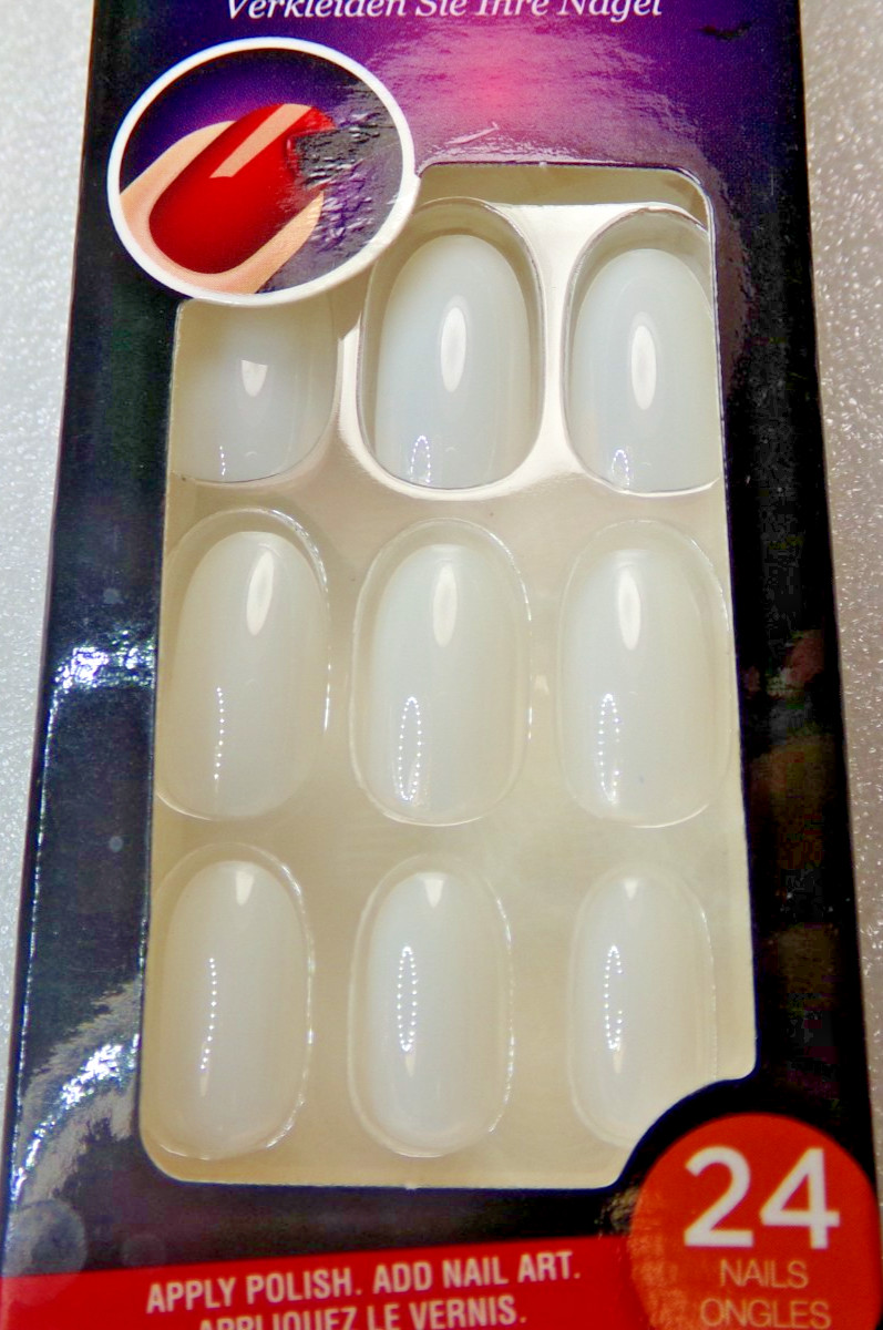 KISS NAILS Unpainted Medium Active Oval GLUE ON 24 Full Cover