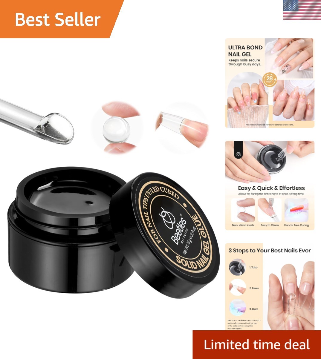 15g Beetles Nail Glue Gel for Effortless 3D Art – UV Cured & Beginner-Friendly