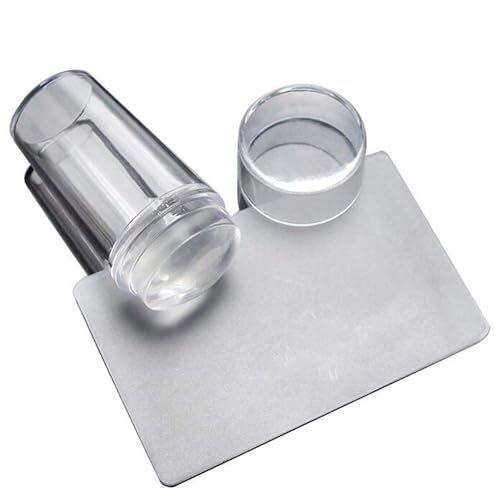 2.8CM Head Clear Jelly Silicone Nail Art Stamper Scraper with Cap Transparent