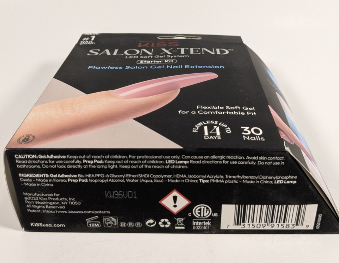 Kiss Salon X-tend LED Soft Gel System Kit – w/ 30 Tone Sculpted Long Color Nails
