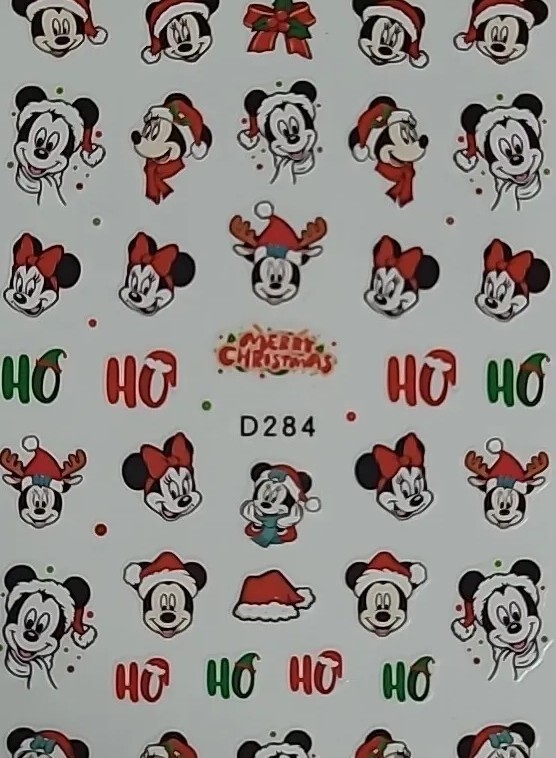 Disney, Mickey Mouse, Christmas Holiday, Nail Art Stickers