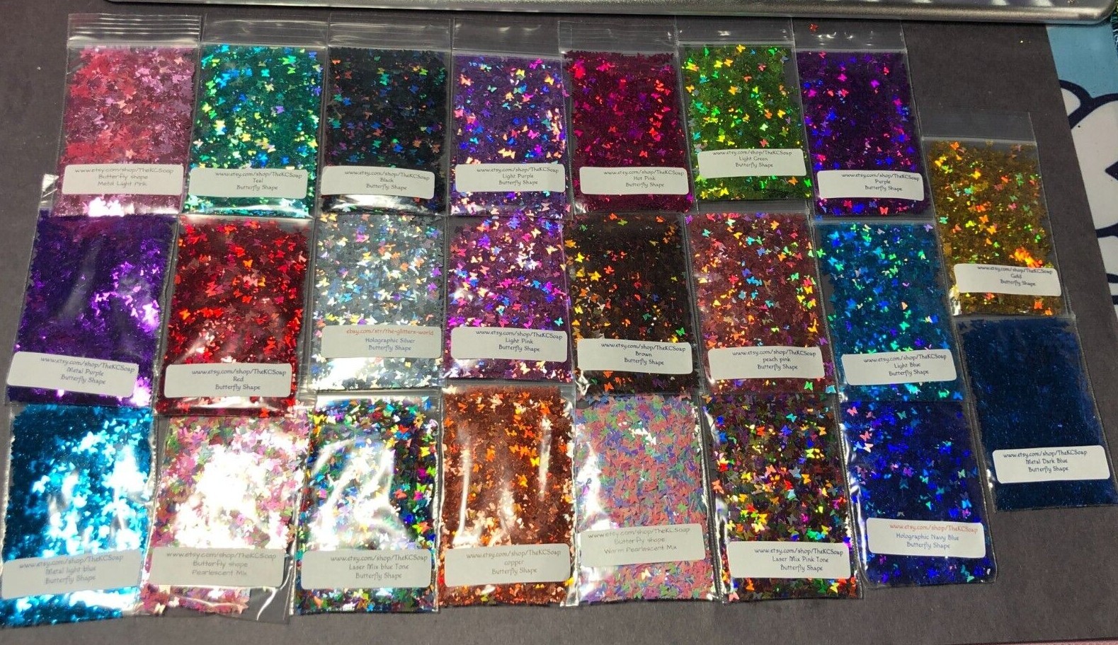 Solvent Resistant BUTTERFLY shape Glitter U Choose Color Nail Art Face Crafts