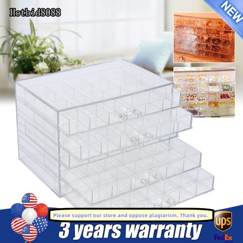 Earring Storage Box Organizer Acrylic Jewelry Storage Box Holder 5 Drawers.