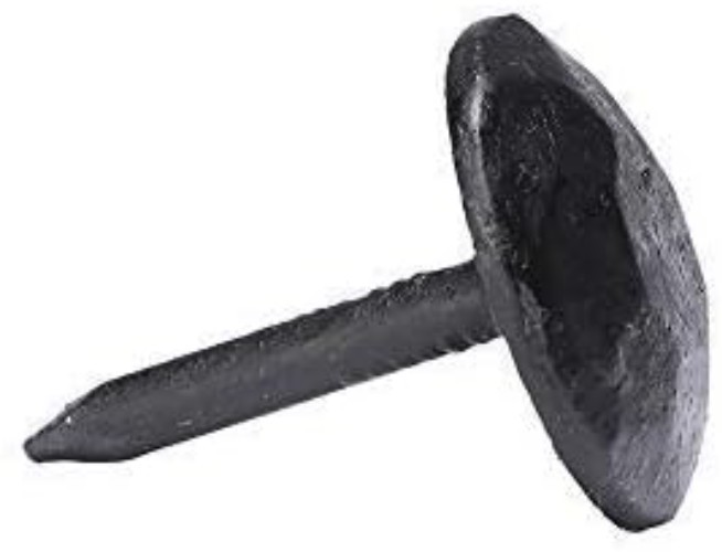 Round Iron Clavos Decorative Nails, 1x1in, Black Finish