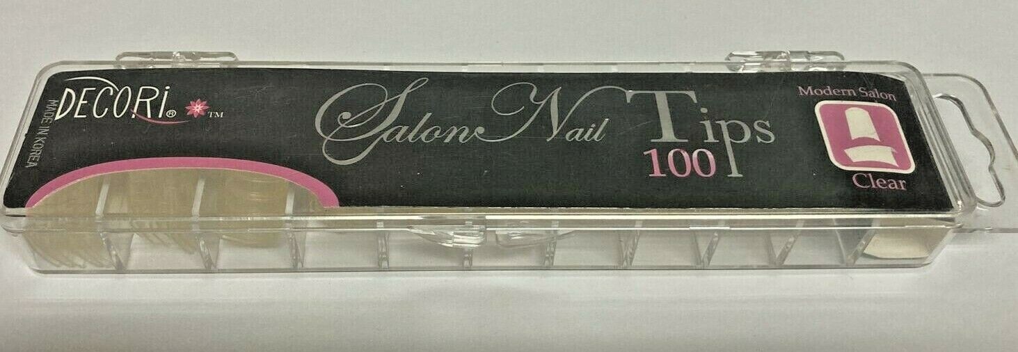 2 PACKS OF BEST QUALITY 1 BOX DECORI SALON NAIL CLEAR TIPS EACH PACK 100 PCS