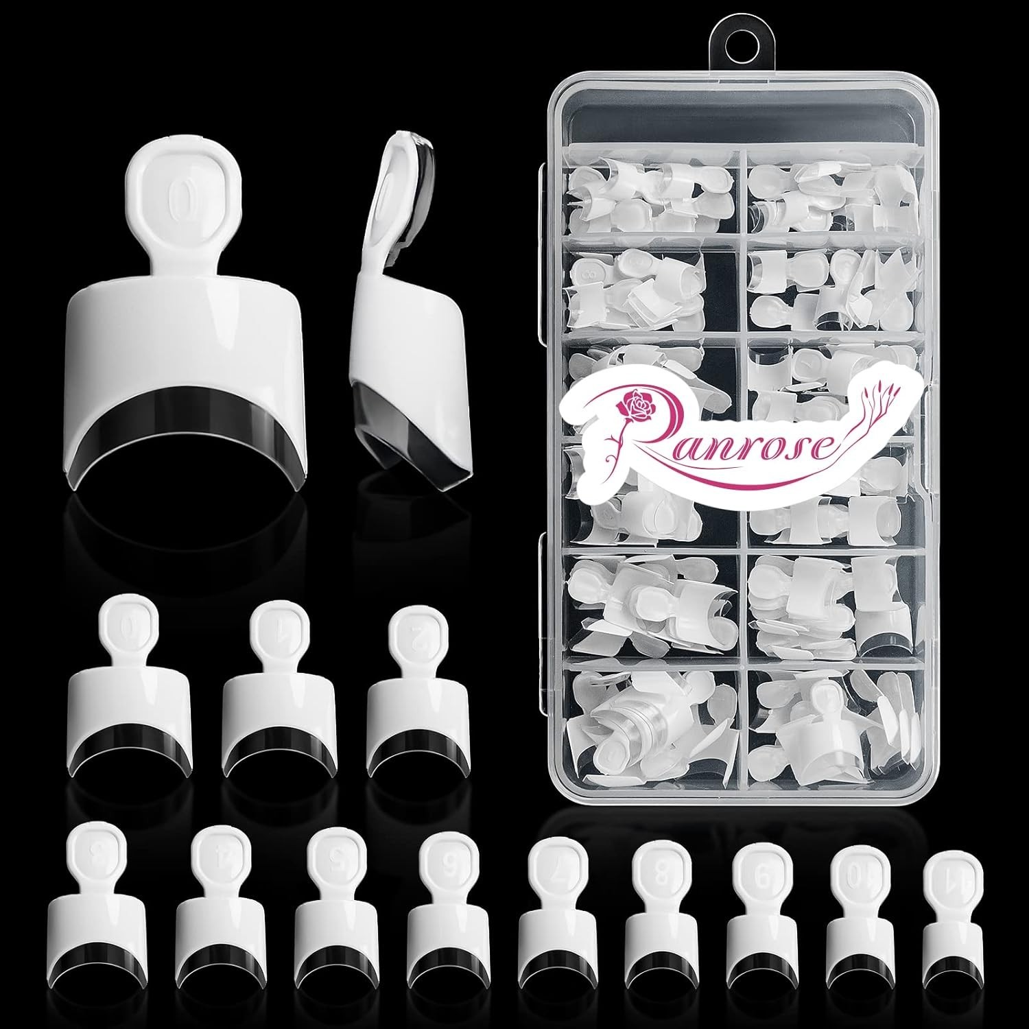 120PCS French Fake Nails Short Square Half Cover Acrylic Nail Tips Box