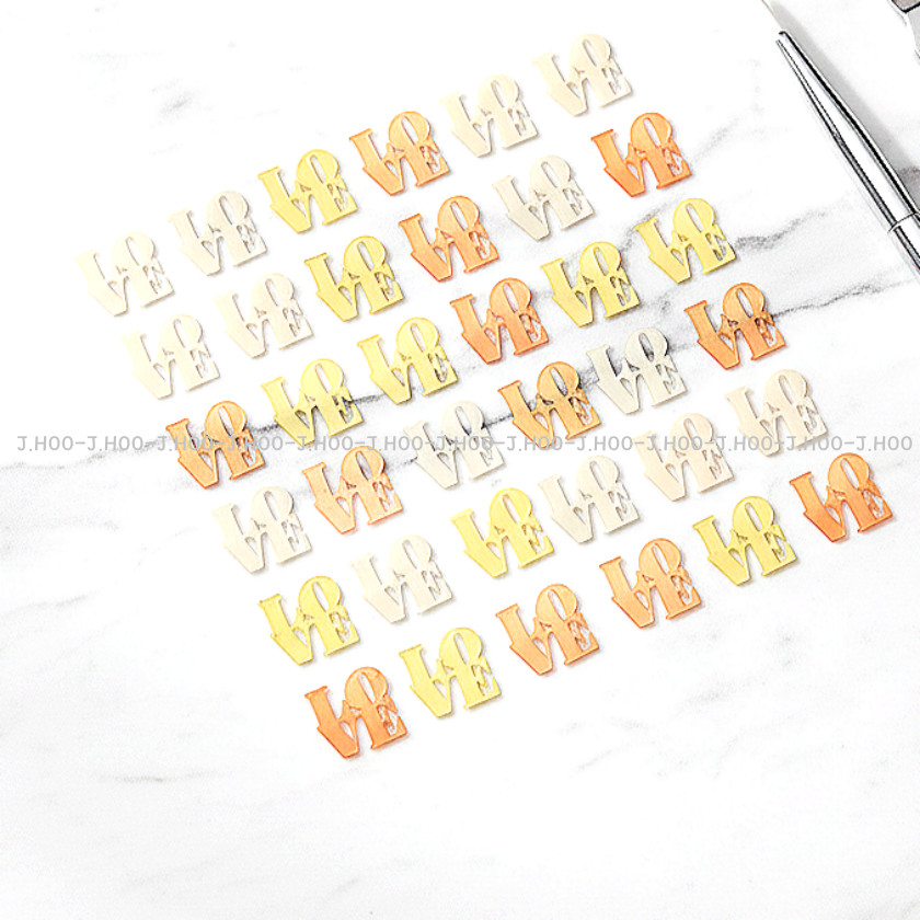 Easy Curve Love Metal Nail Charms MS-326 Thin Flexible Nail Art 100pcs