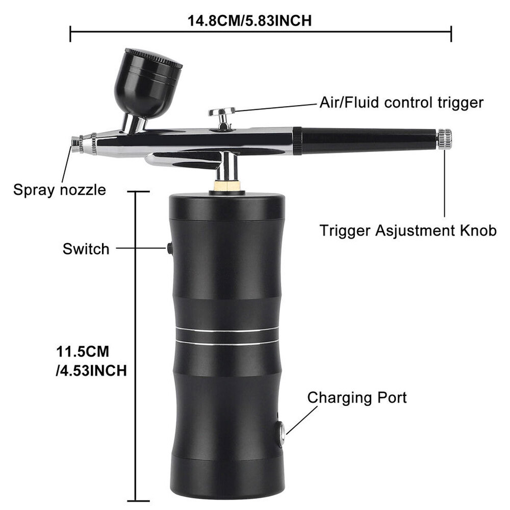 Portable Air Compressor Kit Air-Brush Paint Spray Gun Nail Tattoo Art Airbrush