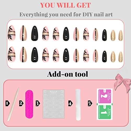 Almond Press on Nails Short Dark Green Glossy Fake Nails with almond style-15