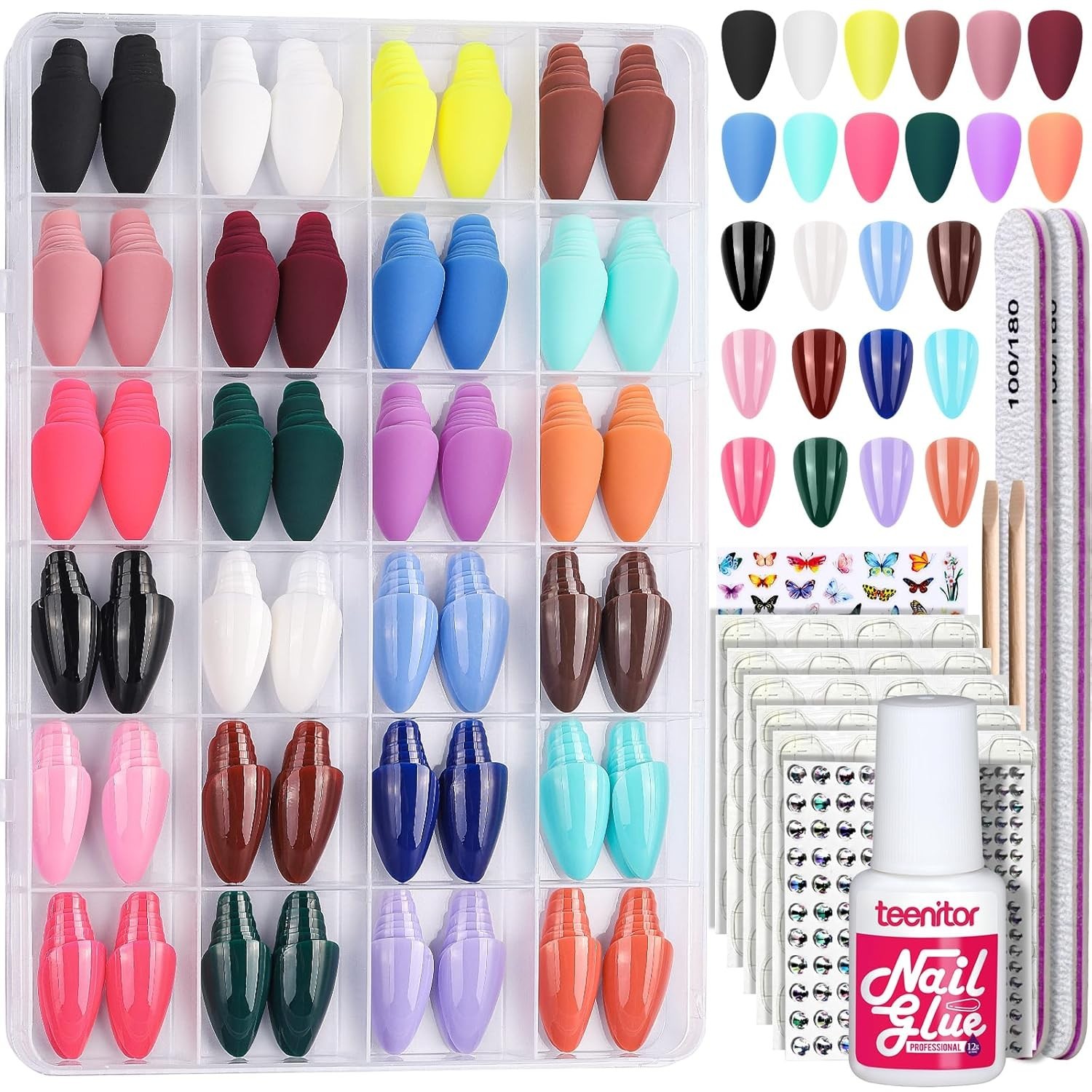Stylish 24-Pack Medium Almond Press On Nails – Perfect Fit and Easy Application