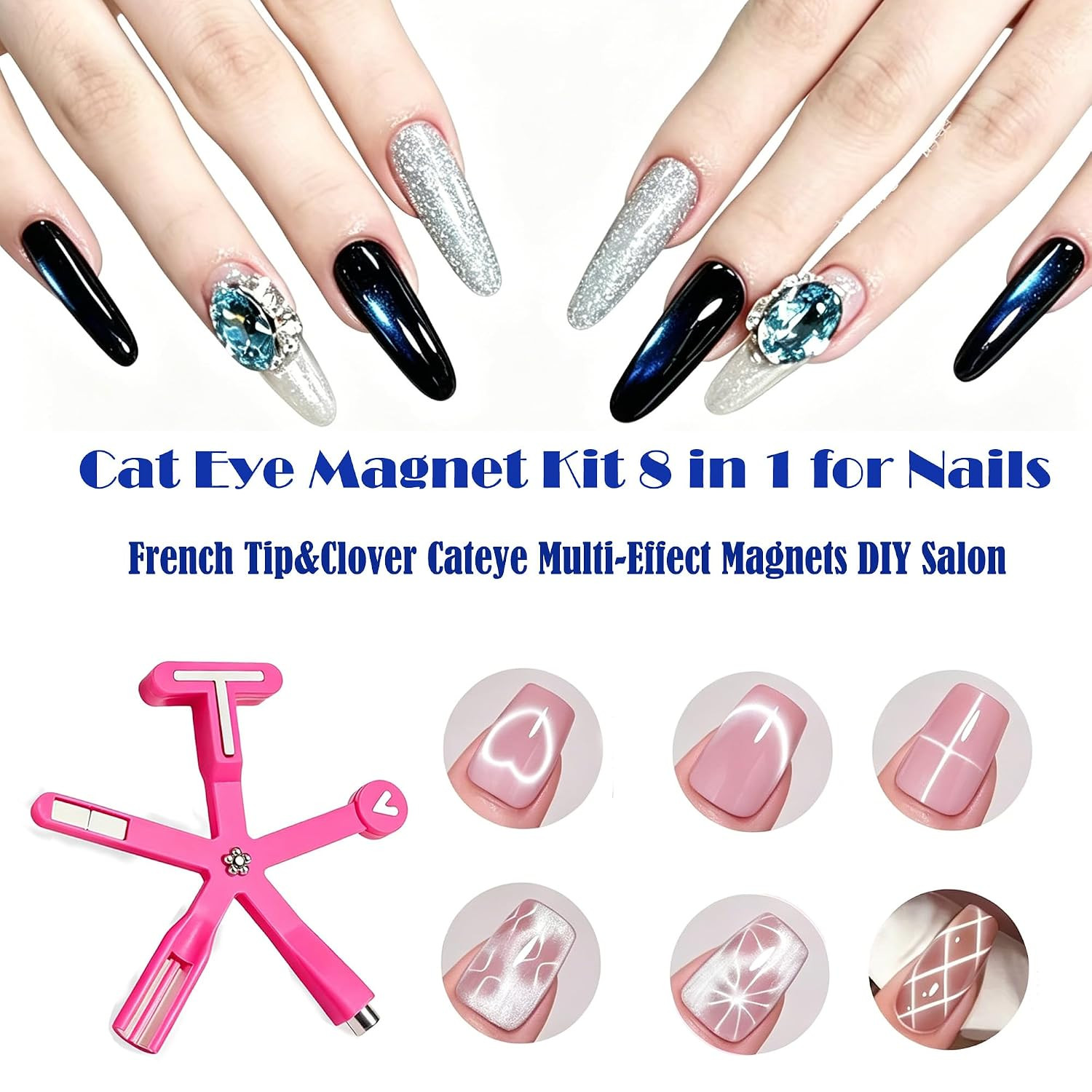 Cat Eye Gel Nail Polish Magnet Decoration Kits Cateye Magnet for Magnetic Nails
