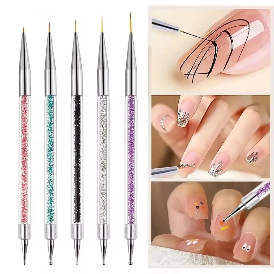 5Pcs Nail Art Brushes Nail Dotting Tool Nail Art Tools 2 in 1 Nail Art Tool Set
