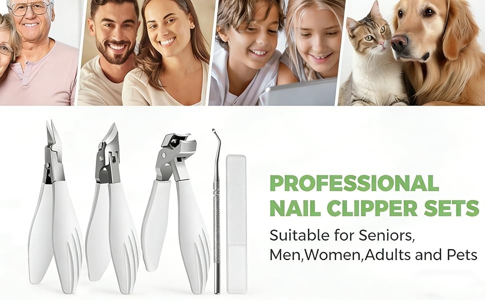 Toenail Clippers for Thick Toenails for Seniors, Angled Head Large Toe Nail