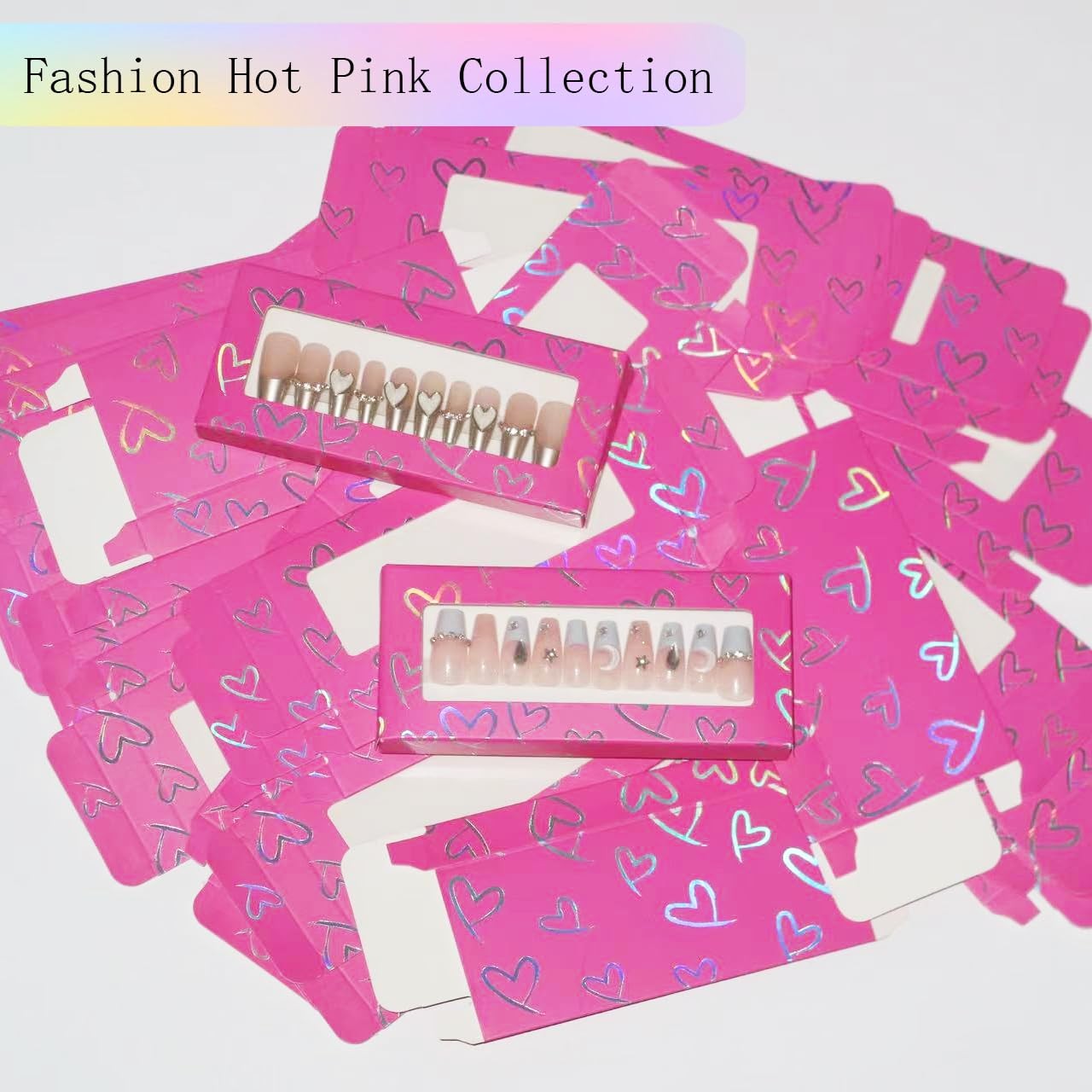 Yazabai 74PCS Press 4.92 inches x 2.17 x 0.59 inches, Hot Pink Heart