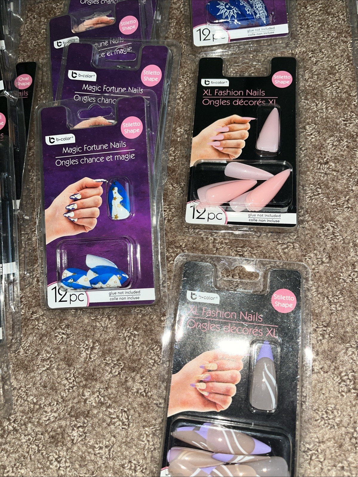 Artificial Nails B-color Multicolor Assorted Glue Not Included 36 Packs Of 12.