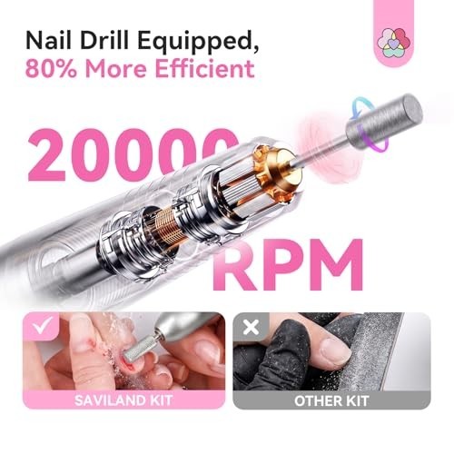 Acrylic Nail Kit with UV Light – HEMA & MMA Free, Nail Drill, 3 Gel Polish Color