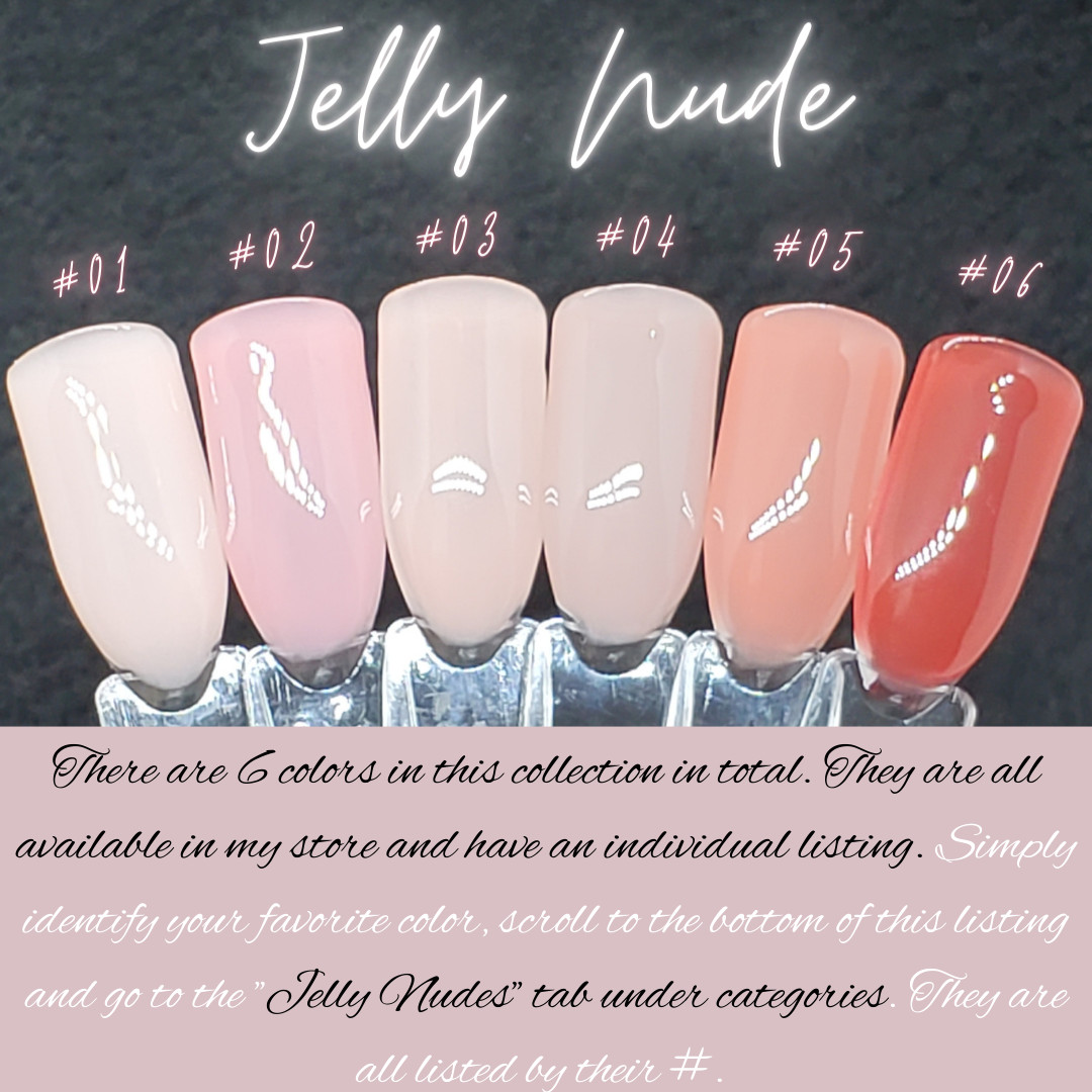 #04 Purple Grey Nude Jelly Press On Nails | Handmade | Hard Gel Glue On Nails